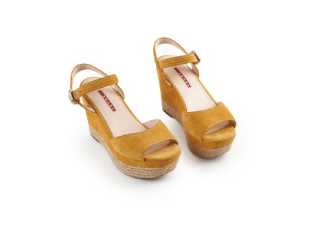 Prada Wedges Suede Yellow Fashion