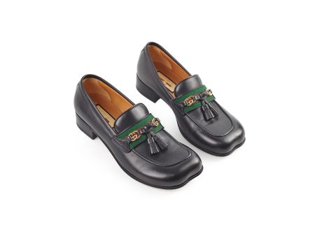 Gucci Web Interlocking G Loafers Black For Discount