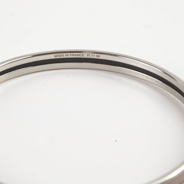 Hermes Uni Bangle Marron Glace Palladium Plated Size 65 For Cheap