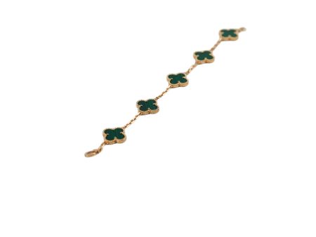 Van Cleef & Arpels VCA 5 Motifs Alhambra Bracelet Malachite 2020 Discount