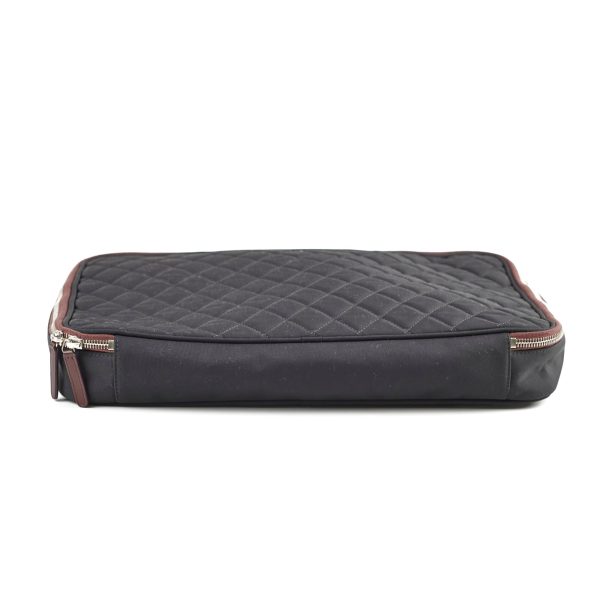 Chanel Quilted Laptop Zipper Case Black For Sale