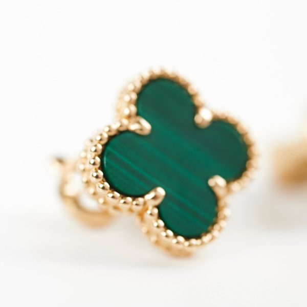 Van Cleef & Arpels Vintage Alhambra Malachite Earrings Online now