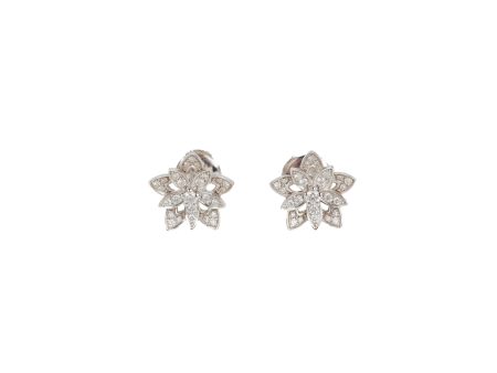 Van Cleef & Arpels Lotus Diamond Earrings White Gold For Discount