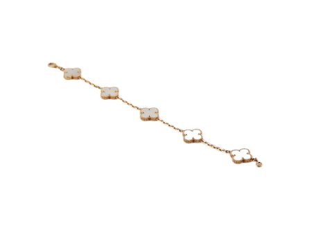 Van Cleef & Arpels Vintage Alhambra 5 Motif MOP Mother of Pearl Bracelet Online