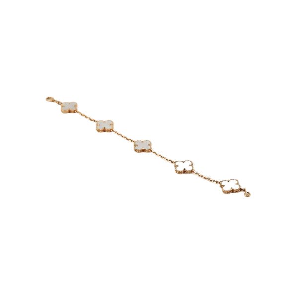 Van Cleef & Arpels Vintage Alhambra 5 Motif MOP Mother of Pearl Bracelet Online