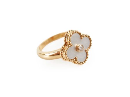 Van Cleef & Arpels VCA Vintage Alhambra Ring Size 52 For Sale