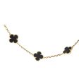 Van Cleef & Arpels Vintage Alhambra 10 Motif Onyx Necklace Online Sale