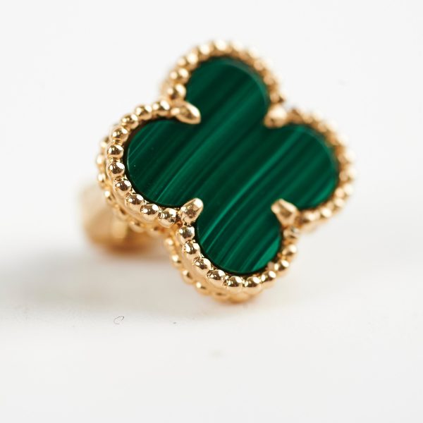 Van Cleef & Arpels Vintage Alhambra Malachite Earrings Online now