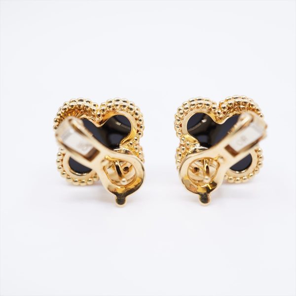 Van Cleef & Arpels Vintage Alhambra Onyx Earrings Online now