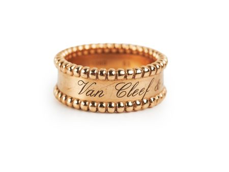 Van Cleef & Arpels Yellow Gold Perlée Signature Ring 53 For Discount