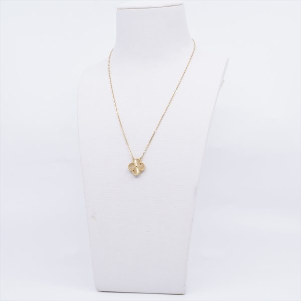 Van Cleef & Arpels Vintage Alhambra Guilloche Necklace on Sale