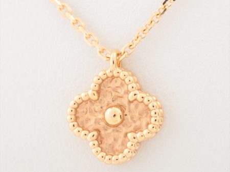 Van Cleef & Arpels Sweet Hammered rose gold Alhambra Necklace Hot on Sale