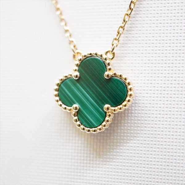 Van Cleef & Arpels Vintage Alhambra Malachite Necklace on Sale