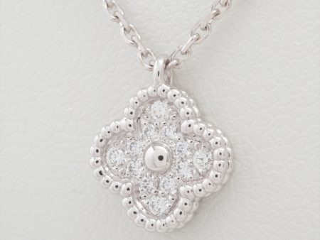 Van Cleef & Arpels Sweet Alhambra Diamond Necklace White Gold on Sale