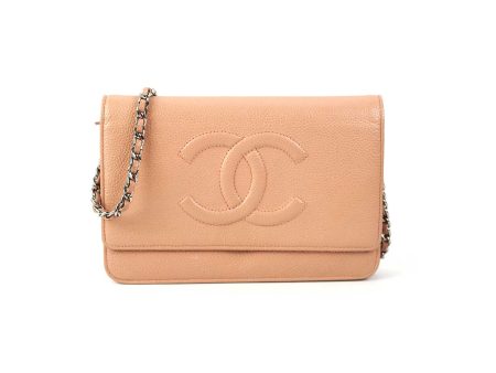 1 7 DOTD- Chanel Caviar Wallet on Chain WOC Beige Discount