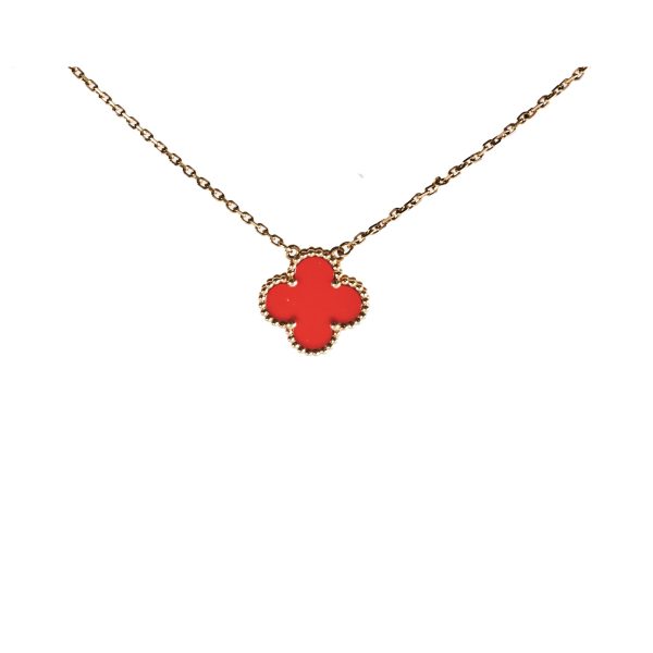 Van Cleef & Arpels Vintage Alhambra Carnelian Necklace 2020 Online Sale