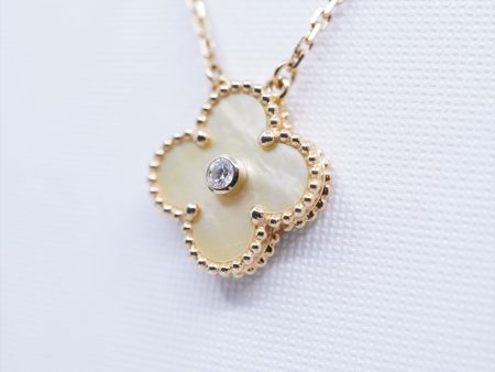 Van Cleef & Arpels Vintage Alhambra Gold Mother of Pearl Holiday Pendant 2018 Cheap