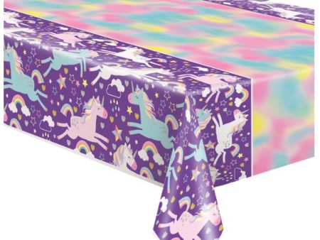 Unicorn Rectangular Plastic Table Cover, 54  x 84 , 1ct Hot on Sale