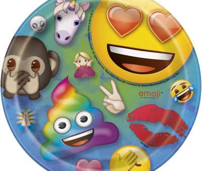 Rainbow Fun Emoji 7  Plates, 8ct Cheap